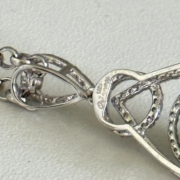 925 Sterling Silver Natural Emerald & White Sapphire Pendant Necklace $1,050 - Picture 8 of 10